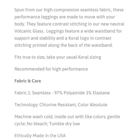 Koral Hydra Seamless Legging in Volcanic Glass Women’s Size XS - Picture 13 of 14